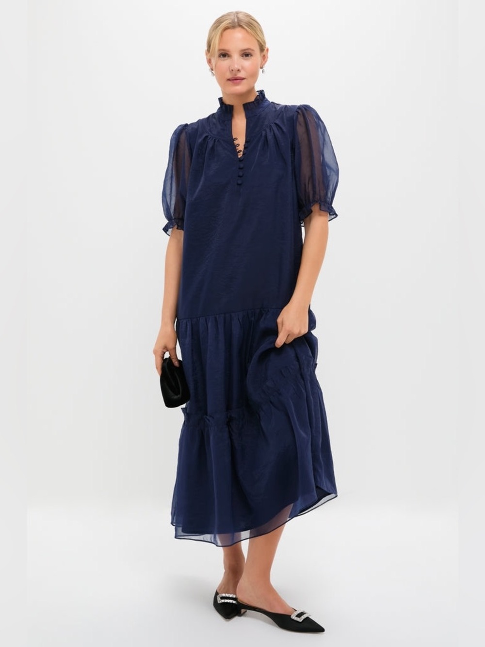 Tuckernuck Navy Chiffon Selena Maxi Dress - Picture 2 of 11